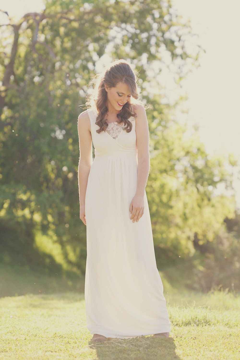 Etsy Exclusive- Feminine Lace Jersey wedding dress