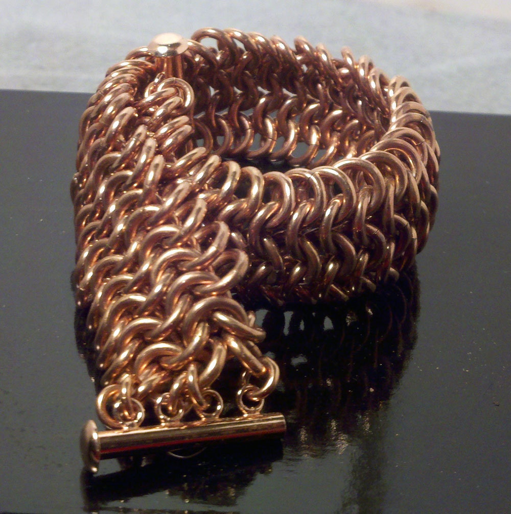 SALE - Wicked Copper Armor Chainmaille Cuff Bracelet