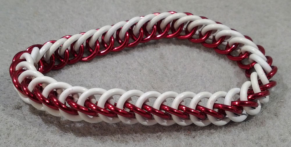 Ruby Red and White Hotness Half Persian Bracelet