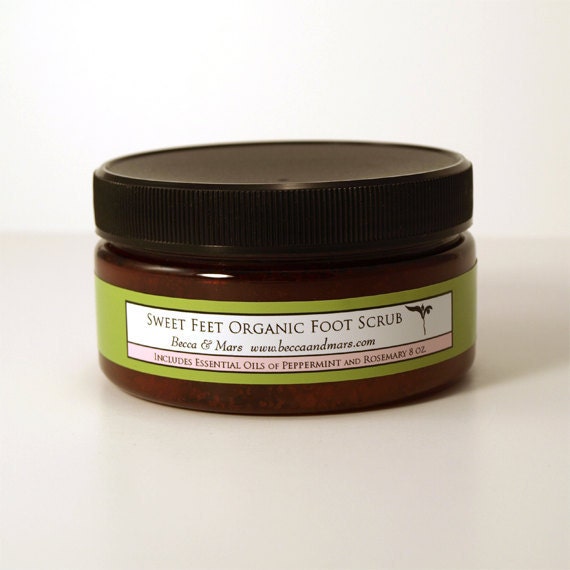 Sweet Feet Peppermint Organic Foot Scrub by BeccaAndMars on Etsy