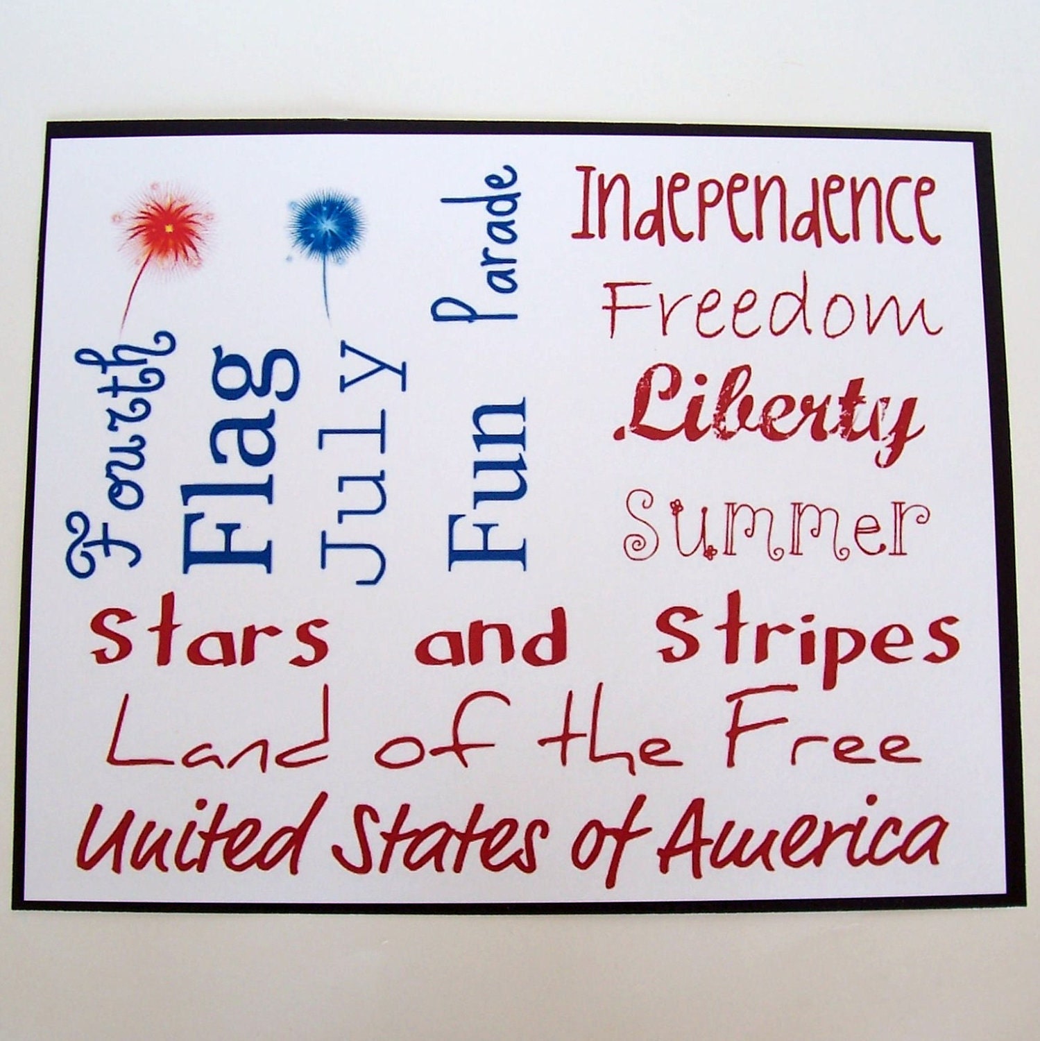 Patriotic Flag Subway Art Print 8x10 for Memorial Day or 4th of July