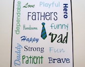 Father's Day Subway Art 8x10 Print