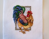 Finished Rooster Counted Cross Stitch