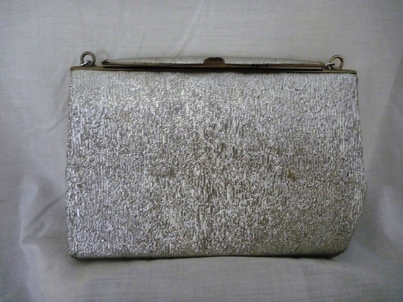 silver glitter evening bag