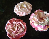 set of three pink paper lollipop flowers embellishments