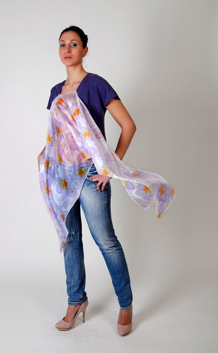 Airy floral shirt spring fashion small medium -ooak-ready to ship-