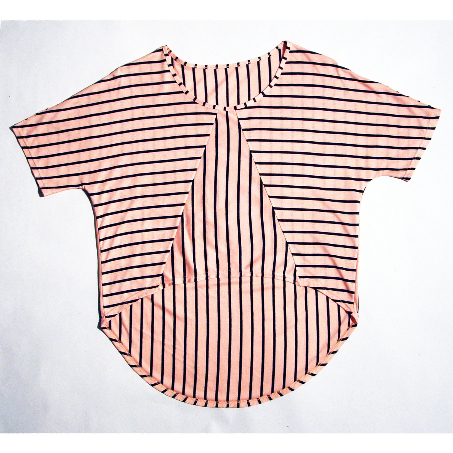 Summer Stripe pastel shirt eco chevron geometric short front- ready to ship