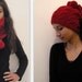 Red Knitted 2 in 1 Beret and Neckwarmer For Christmas