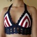 women Bikini top red white navy blue ,beach parties,hoop dance,sunbathing