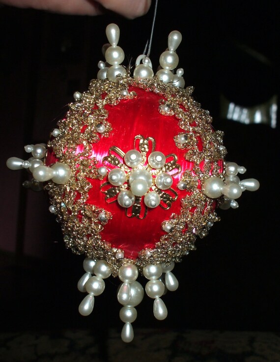 Vintage Satin Christmas Ornaments 