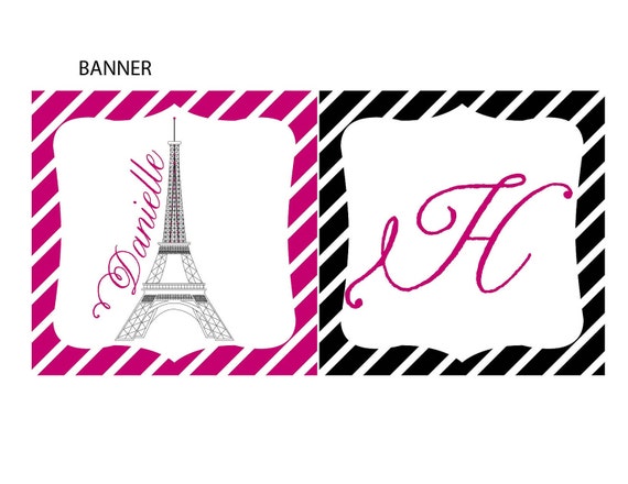 Paris sweet sixteen birthday party with Eiffel tower detail - banner Il_570xn