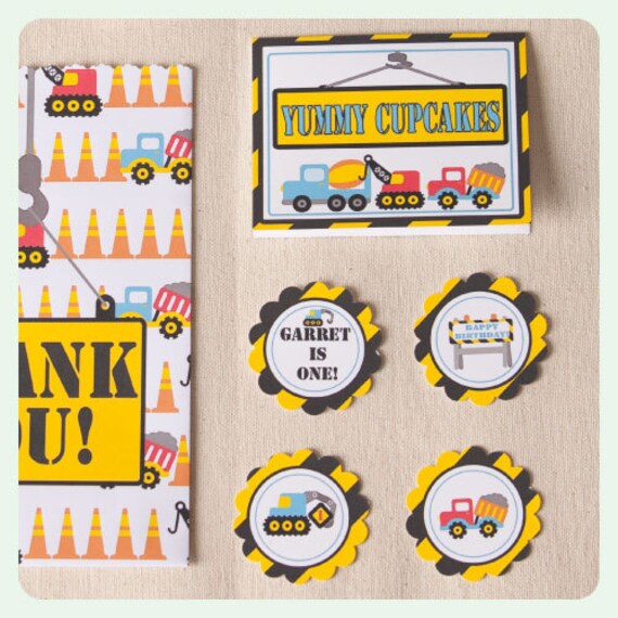 Construction Birthday 2'' circles Il_570xn