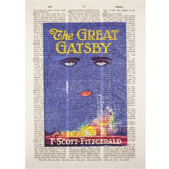 The Great Gatsby on a Vintage Dictionary Page