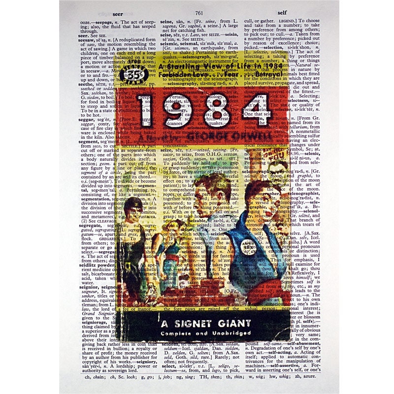 George Orwell's 1984 on a Vintage Dictionary Page