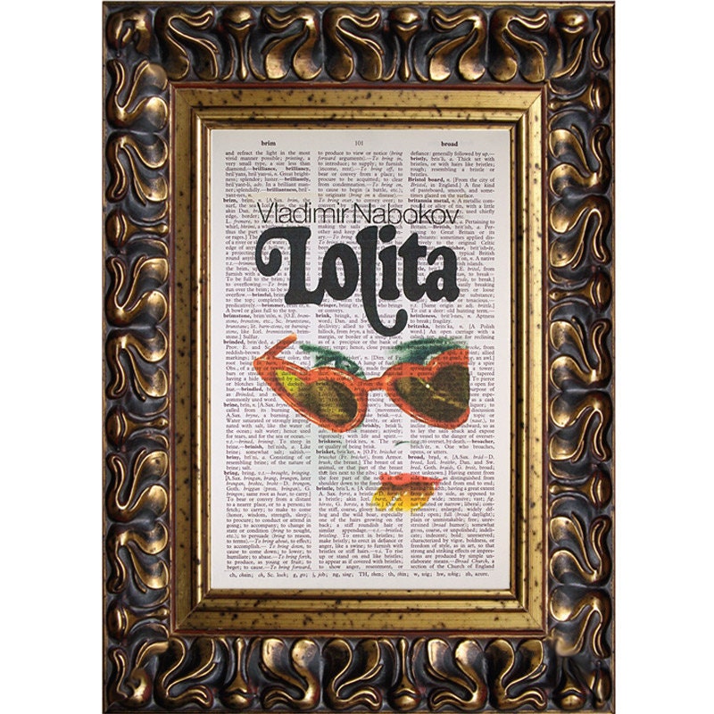 Lolita (Red Glasses) on a Vintage Dictionary Page