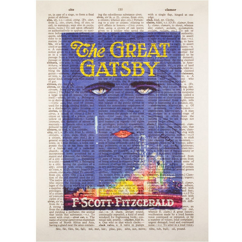 The Great Gatsby on a Vintage Dictionary Page