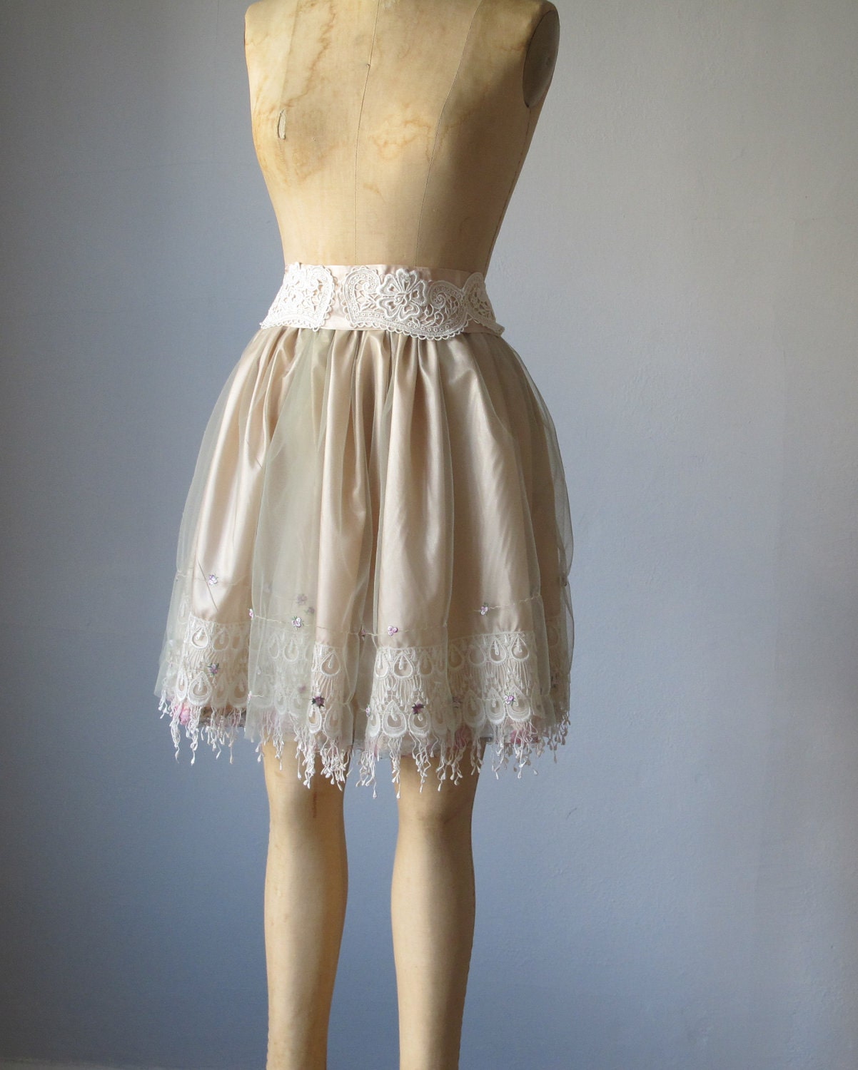 ready for shipping /Tutu Skirt / Tull / Misty Green / Lace / Vanilla / Green Mossy Marie Antoinette / Romantic Ballerina skirt