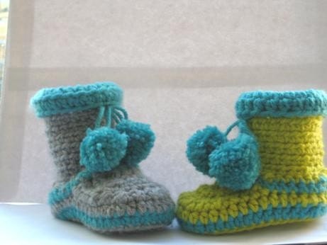 Boots for Boys Crochet Baby Booties (pdf  crochet pattern)- 4 sizes