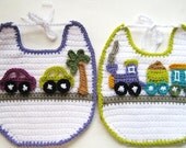 Crochet Bib Pattern for Boys with Appliques (pdf pattern for sale)