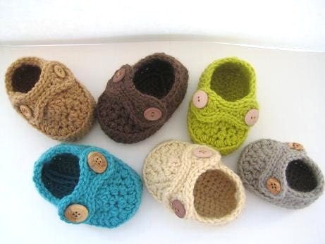 Crochet Booties Pattern ( pdf pattern), Boy's Striders-4 size