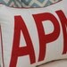 White Standard Size Pillow Jumbo Red 3-Letter Appliqué with Cording