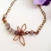 Wire Wrapped Dragonfly Necklace- Tourmaline-Copper-  2 Piece Set- Gemstone Handmade Jewelry