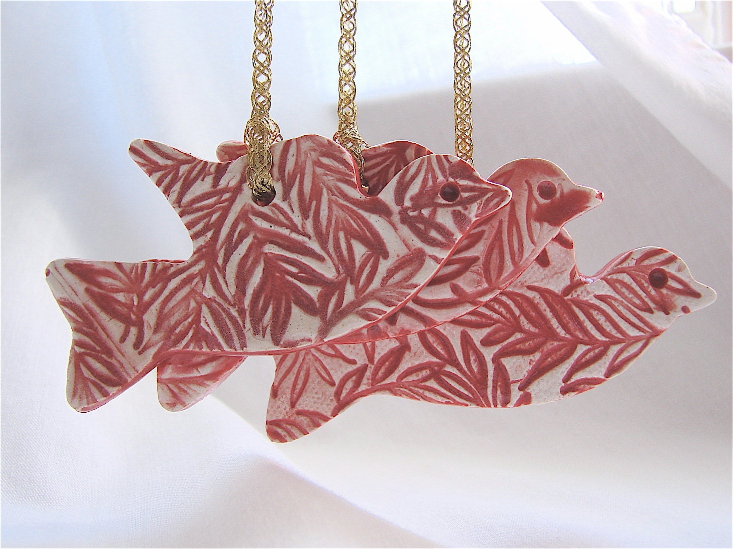 Ceramic  Keepsake Decoration - Red Birds