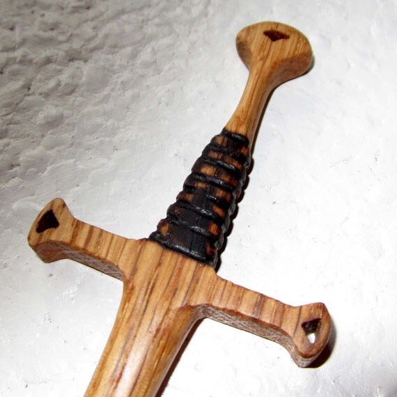 Hair Stick - Fantasy Sword 1 Hair Toy  in Oak