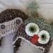 Baby Owl Hat and Baby Aviator Hat Pair- Boy's Photo Prop Hat Duo- by JoJosBootique