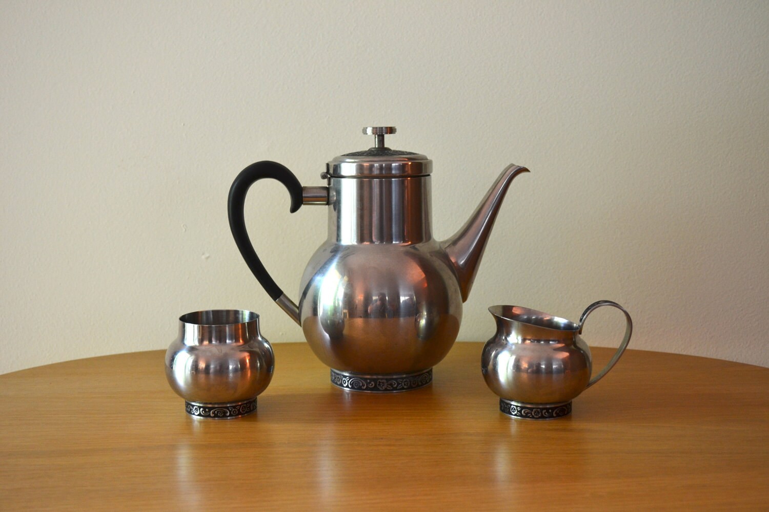 Vintage Oneida Custom Stainless Steel Tea Set