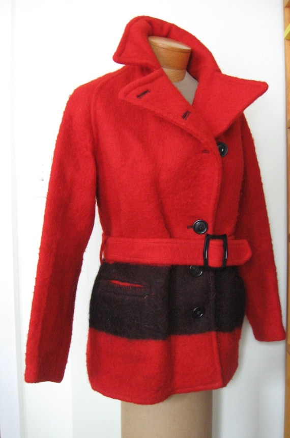 1960's Dramatic Hudson Bay Blanket Coat Military by ODCouplings