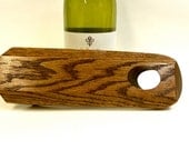 Wine Bottle Stand - Antique Red Oak - Self Balancing Wine Bottle Holder