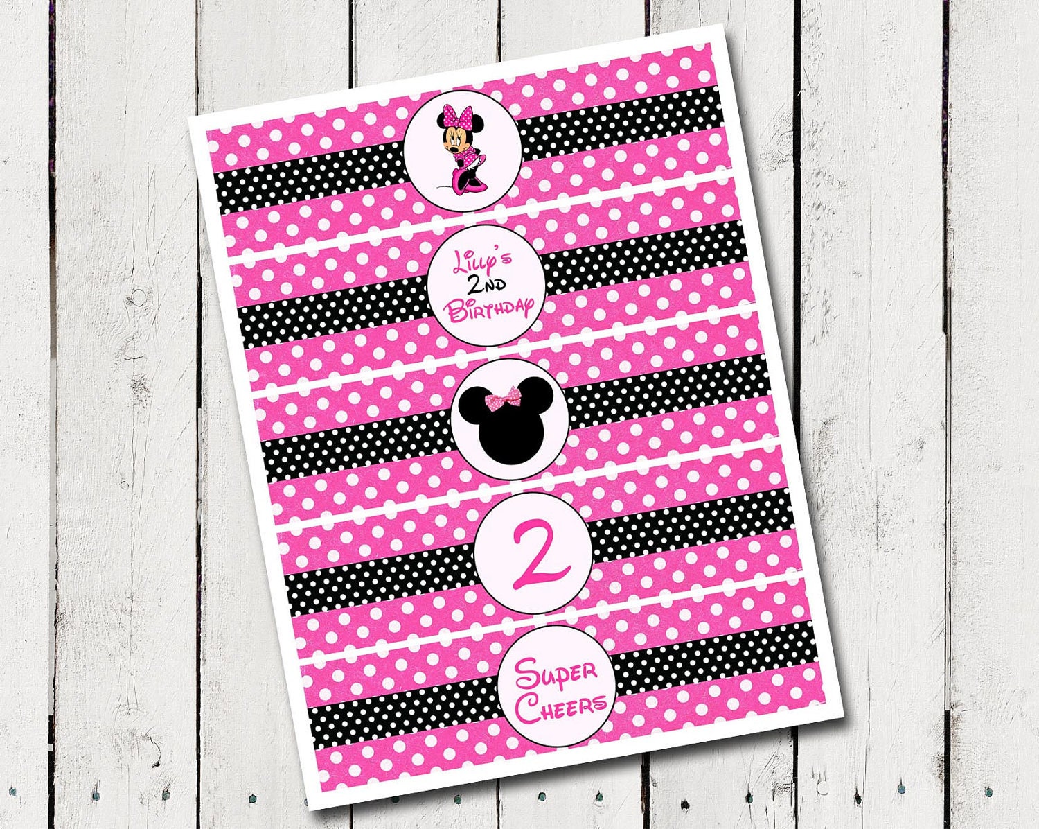 Minnie Mouse Water Bottle Labels Template