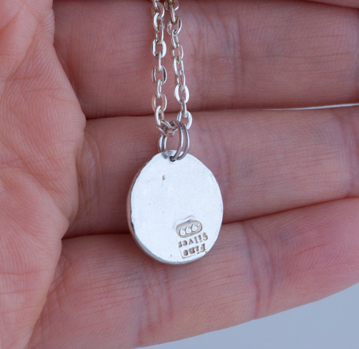 I will love you ... (004) Inspirational quote Silver pendant