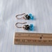 bicycle chain jewelry blue glass earrings, Tour de France bike jewelry
