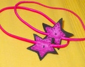 Pair of Pink and Black Star Headbands