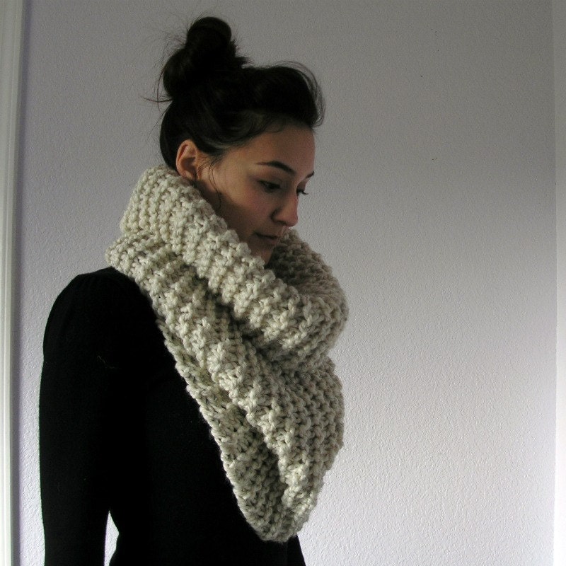 The Bayonne, Chunky Infinity Cowl Scarf  - WHEAT