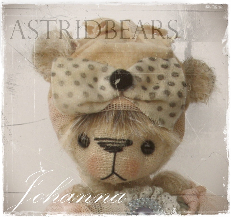 bear pattern Johanna 8.5 inch by ASTRIDBEARS artist bear PDF Instant Download