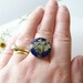 Pressed Flower Ring, Blue Resin Ring, Nature Specimen, Eco Ring, Eco Friendly, Babies Breath