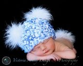 Baby Bear Hat with Fluffy Ears and Fluffy Tail SET Baby (0-3 months) Photo Prop