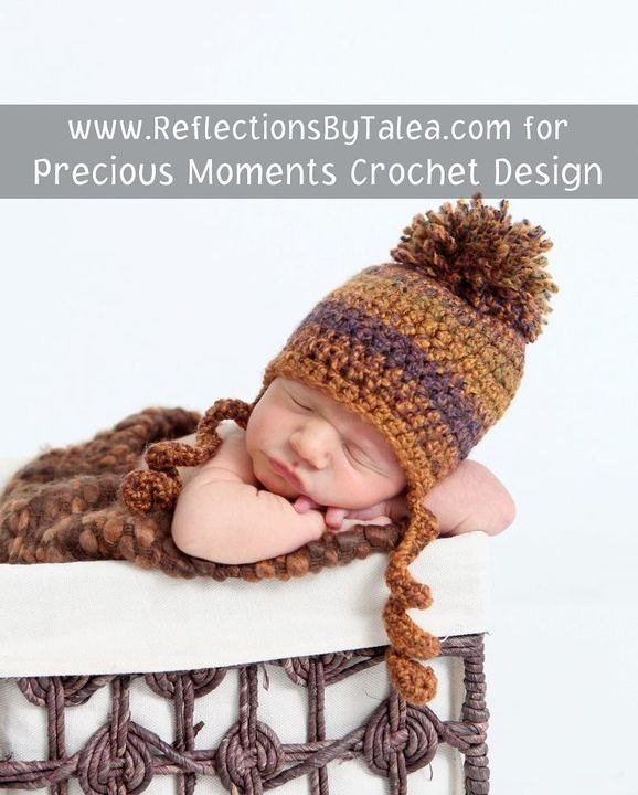 Cute Fall Pom Pom Hat Newborn Baby Crochet PHOTO PROP