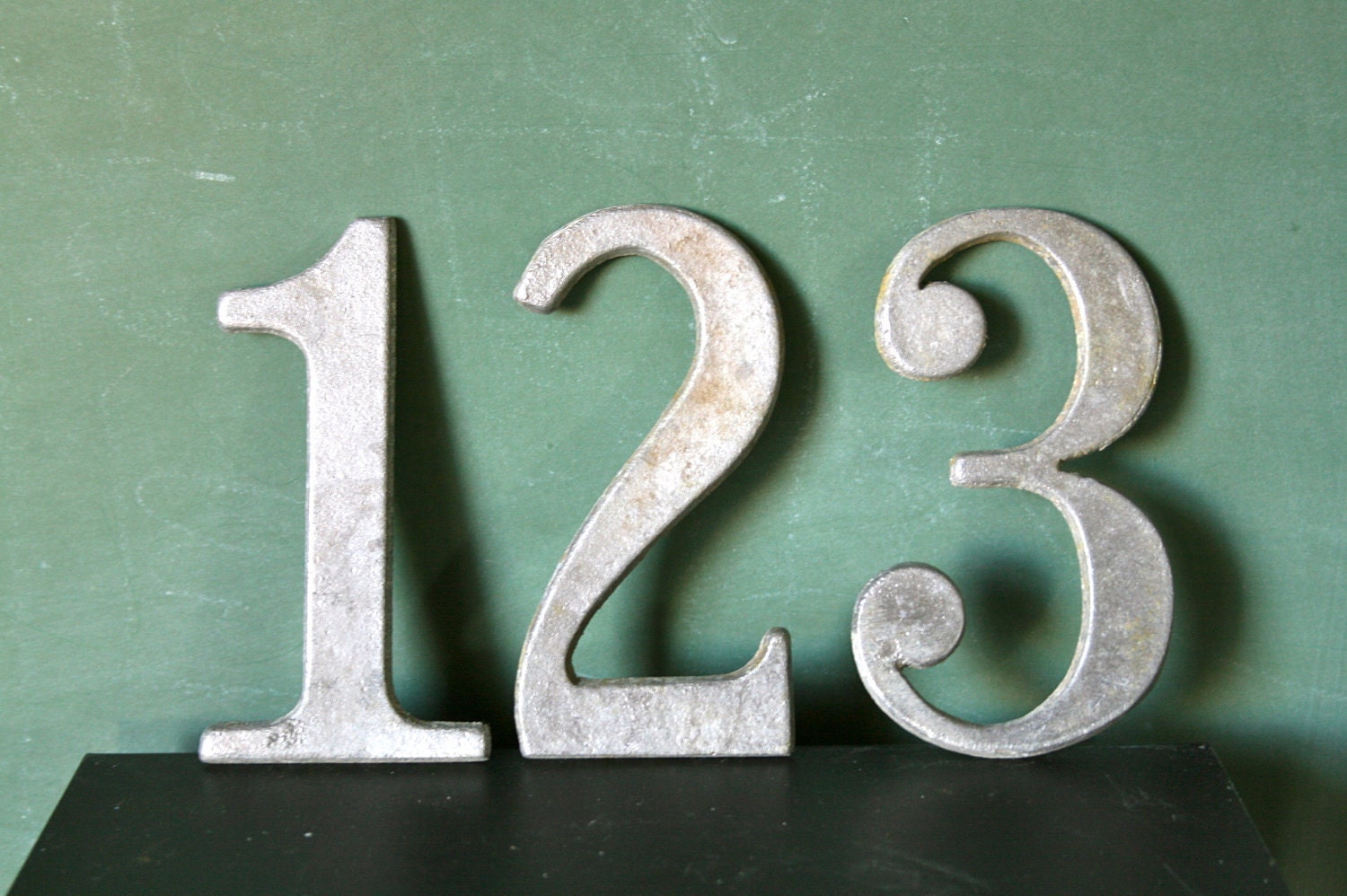 Vintage Industrial Metal Numbers.... One Number..4" size