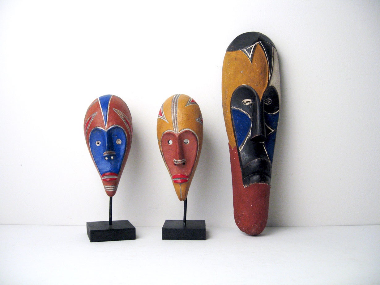 Decorative African Masks Collection - Mid-Century Decorative Objects