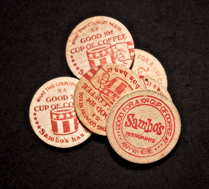 Wooden Sambos Restaurant Coffee Tokens By Renesanscottage On Etsy