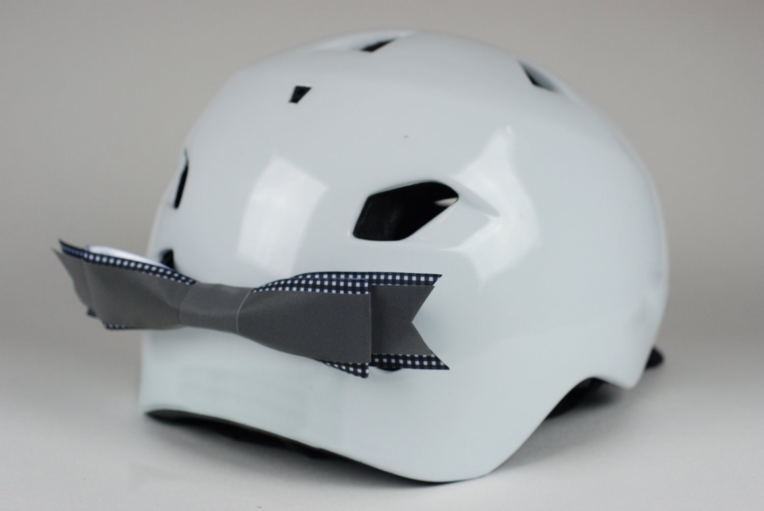 Gingham Reflective Bike Helmet Bow