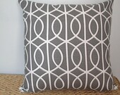 Charcoal Dwell Studio Pillow Cover 17" square with invisible zipper Bella Porte