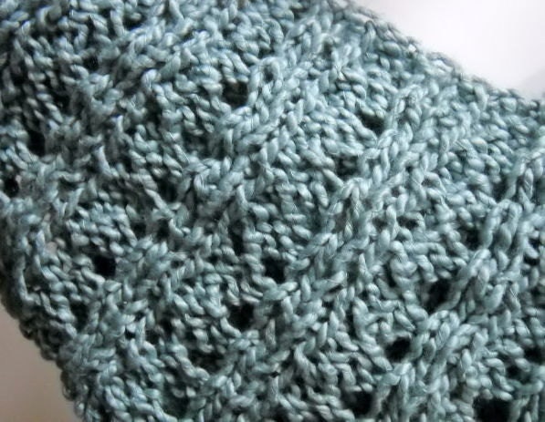 Cotton Infinity Loop Cowl in Grayed Jade by Stitchknit