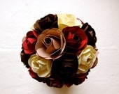 Paper Rose Bouquet, Toss Bouquet, Red, Chocolate, Iced Cocoa and Sugar Cookie