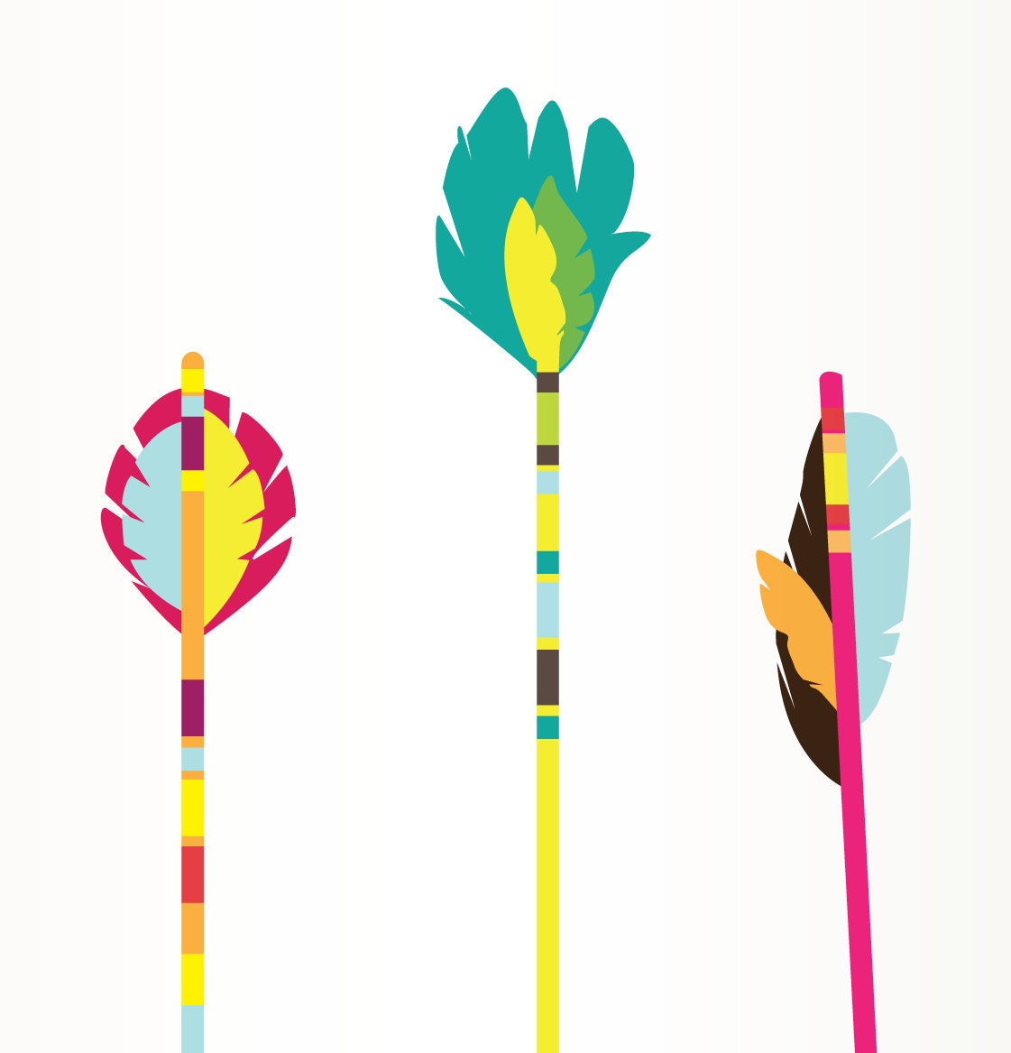 Arrows art print, colorful illustration: 5 x 7