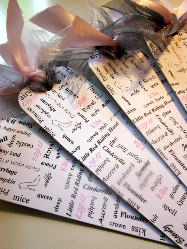 Custom Personalized Princess Party Favor Bookmarks